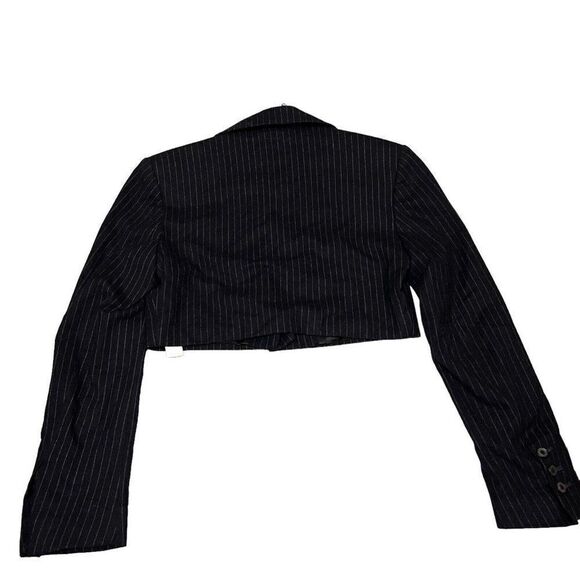 Zara Blazer Women’s XS Black‎ Pinstripe Crop Single Button Limited Edition Fall - Picture 11 of 11
